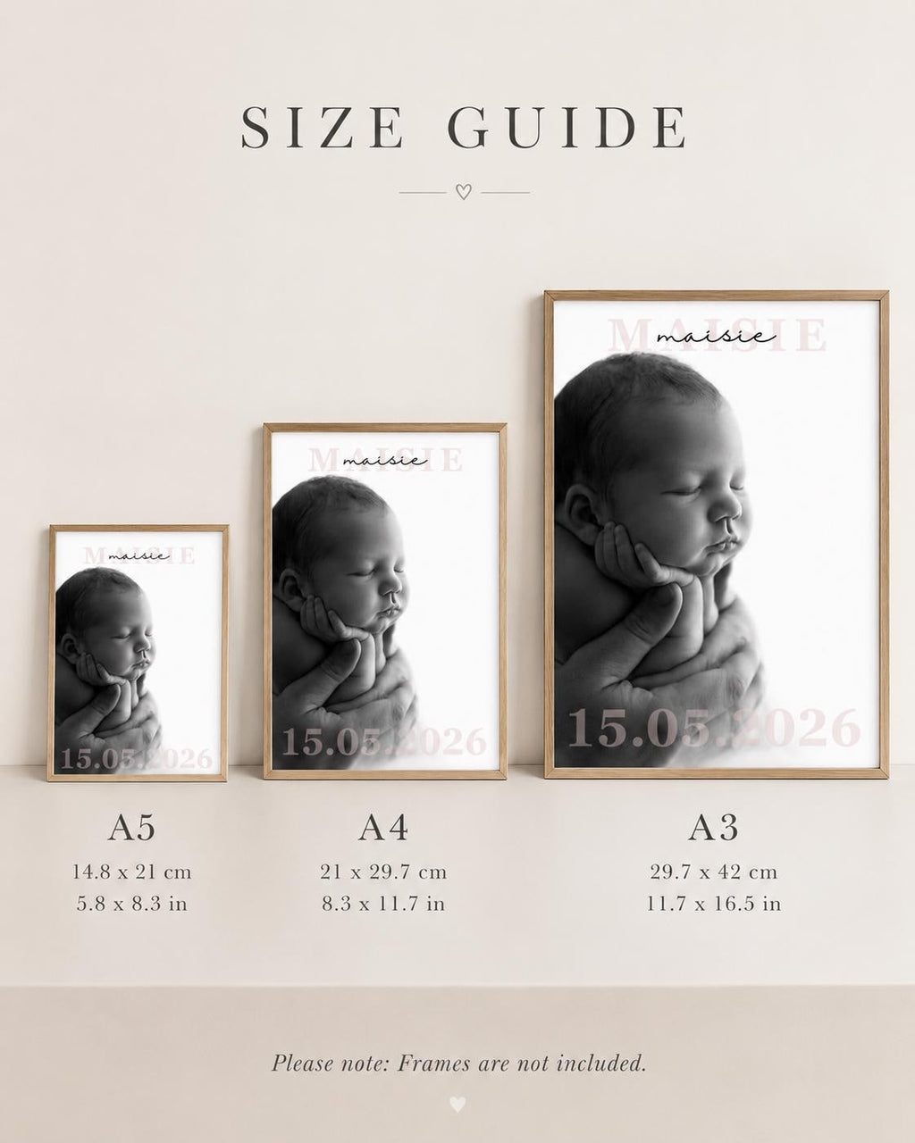 Personalised Baby Name & Birth Date Photo Print