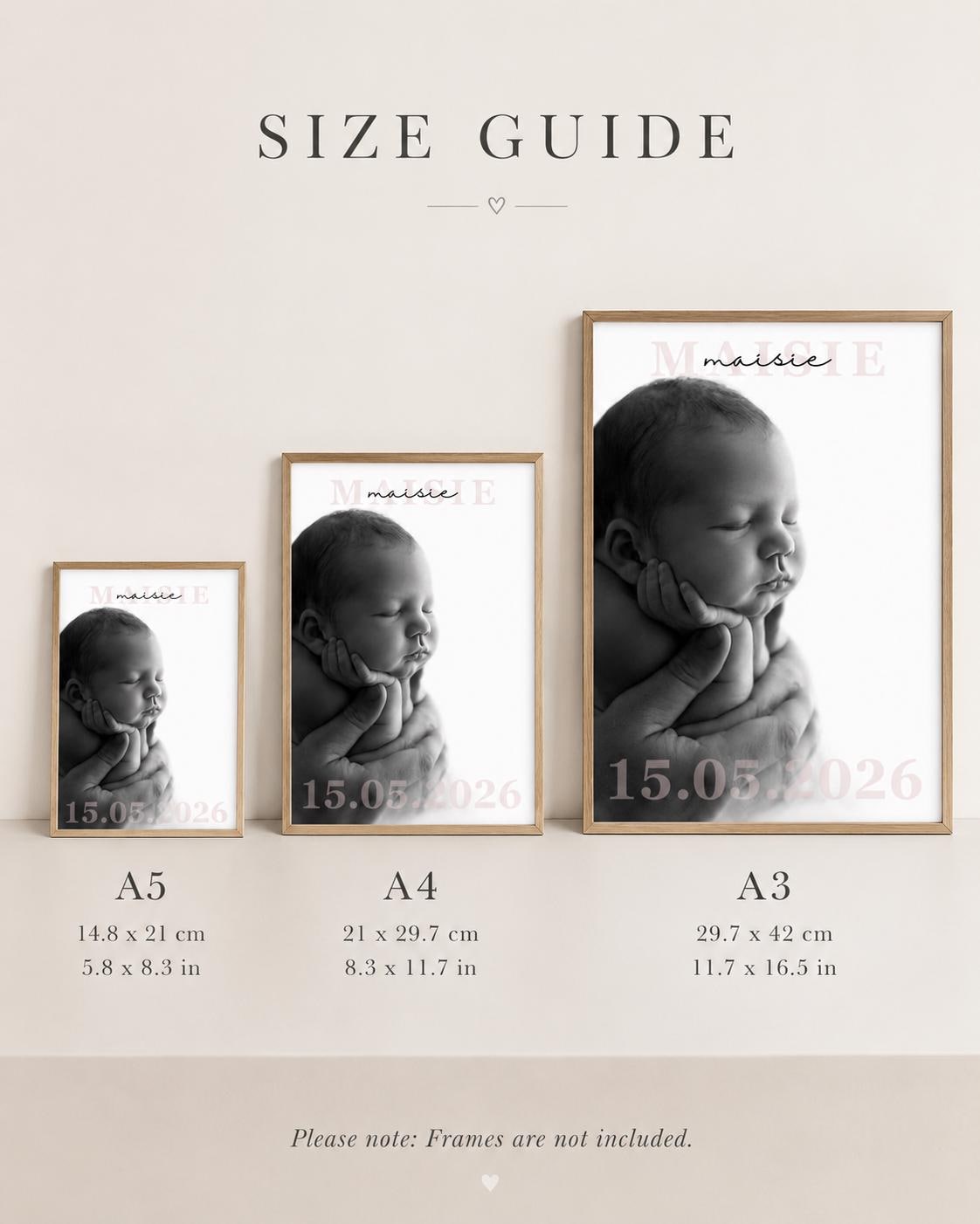 Personalised Baby Name & Birth Date Photo Print
