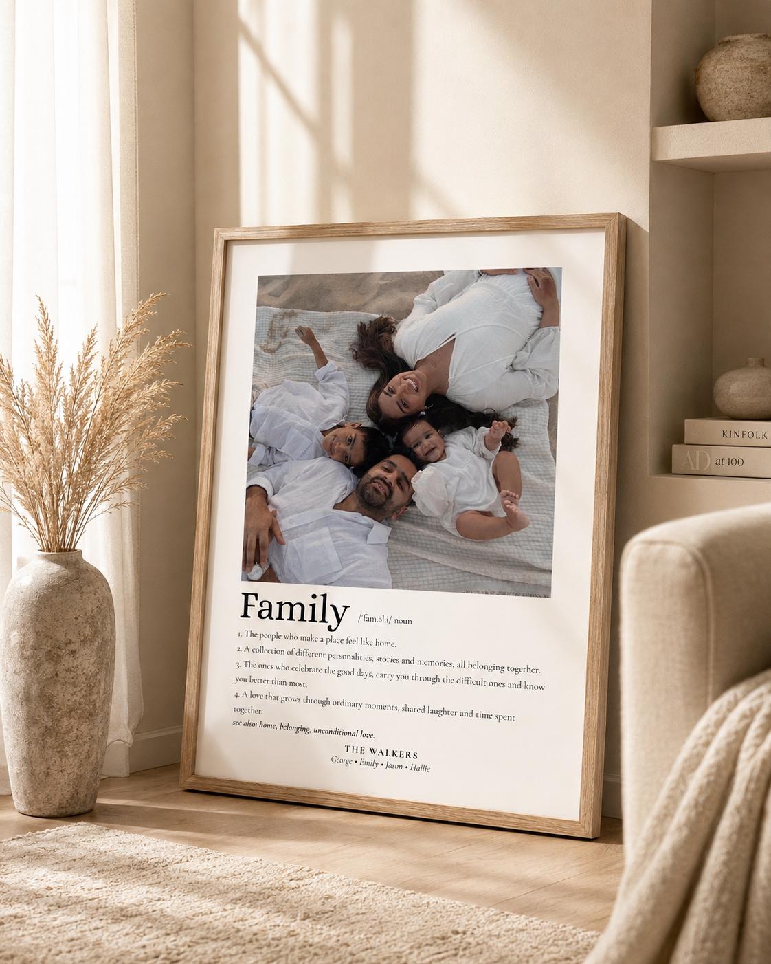 Personalised Family Definition Print