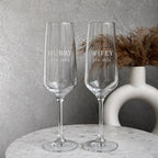 Personalised Mr & Mrs Champagne Flutes – Surname & Date