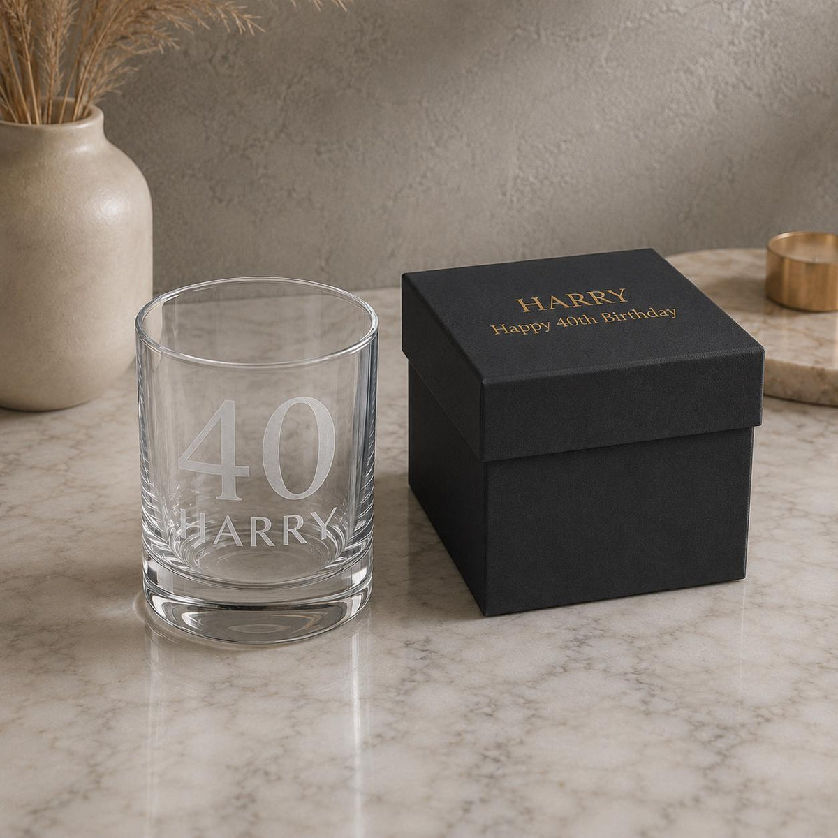 Personalised Milestone Birthday Whisky Glass – Name & Age