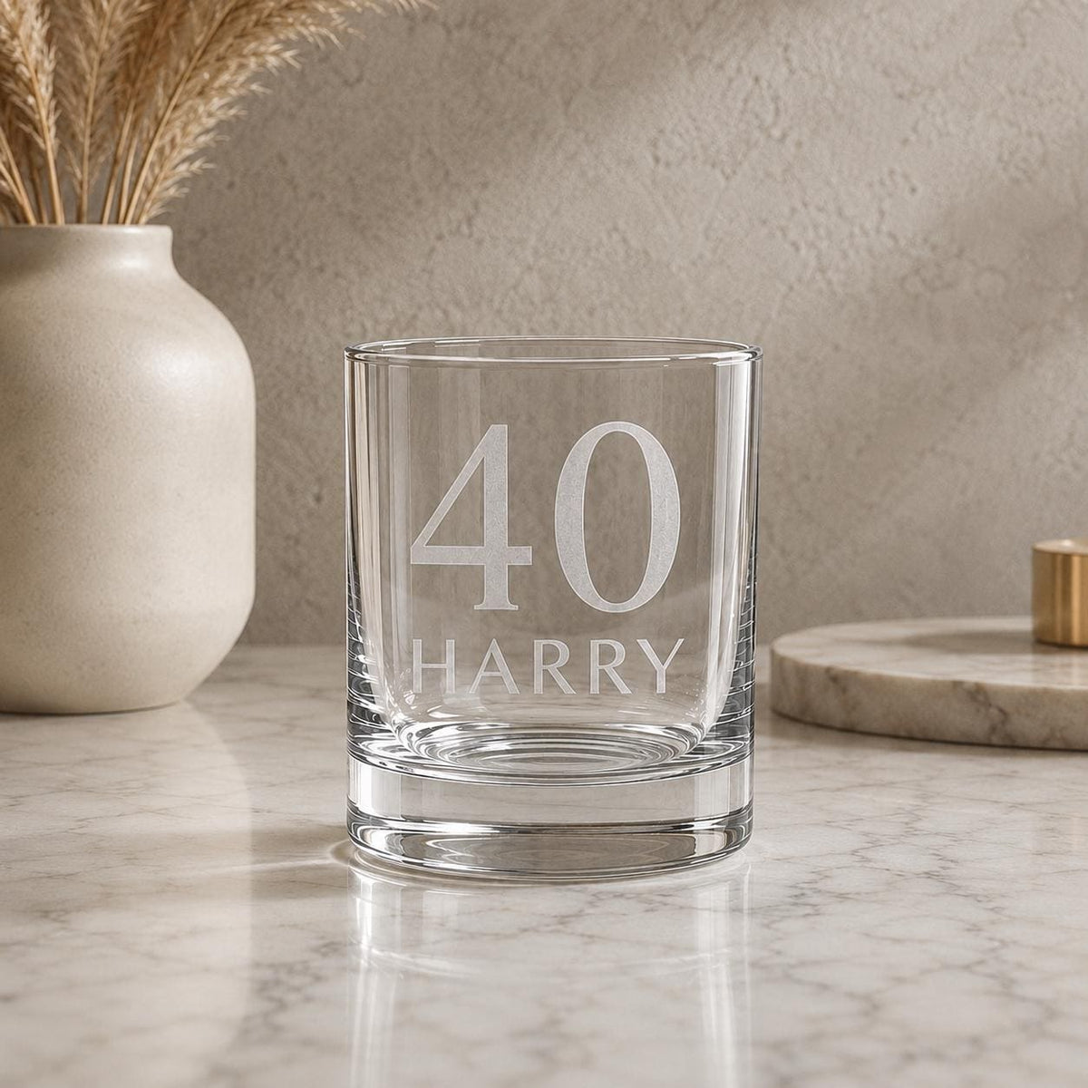 Personalised Milestone Birthday Whisky Glass – Name & Age