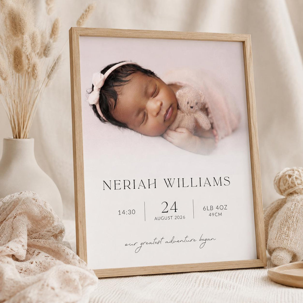 Personalised Baby Birth Details Print