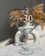 Personalised Bow Birthday Wine Glass – Name & Age