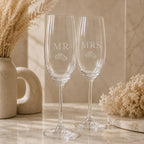 Personalised Mr & Mrs Champagne Flute Set