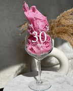 Personalised Bow Birthday Wine Glass – Name & Age