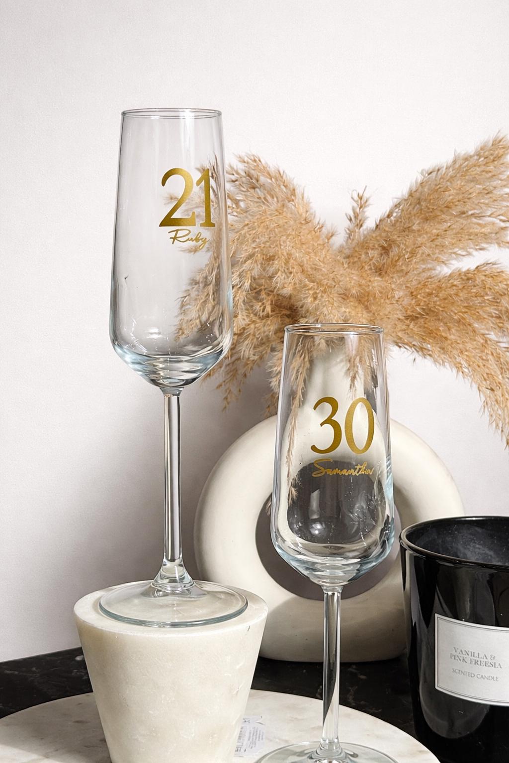 Personalised Birthday Champagne Flute – Name & Age