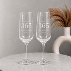 Personalised 1st Anniversary Champagne Flutes