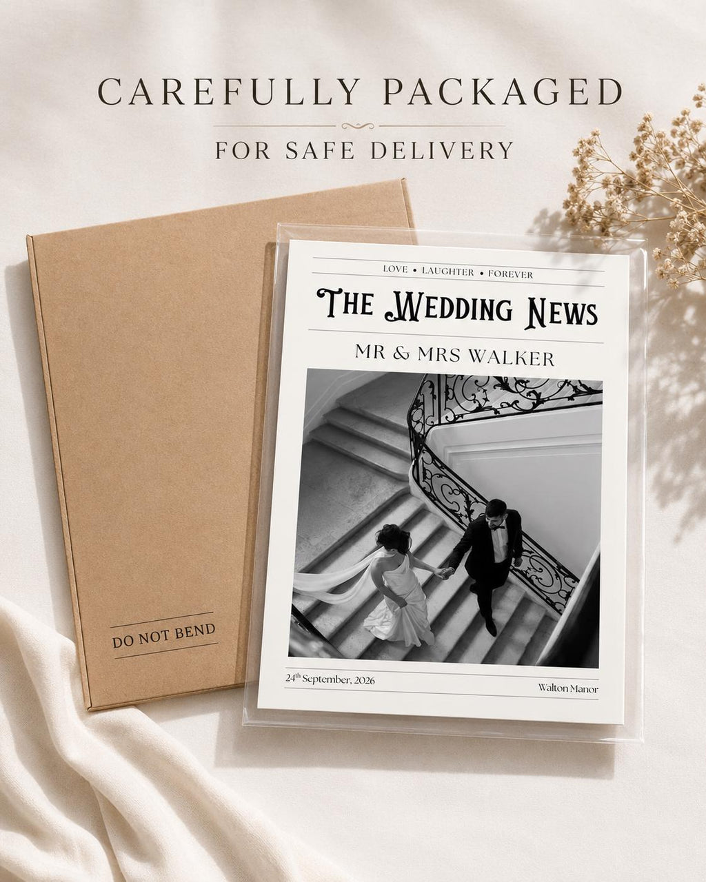 Personalised Wedding Newspaper Photo Print