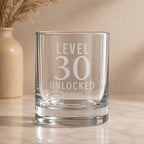 Personalised Level Unlocked Whisky Glass