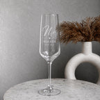Personalised Mr & Mrs wedding glasses and gift set