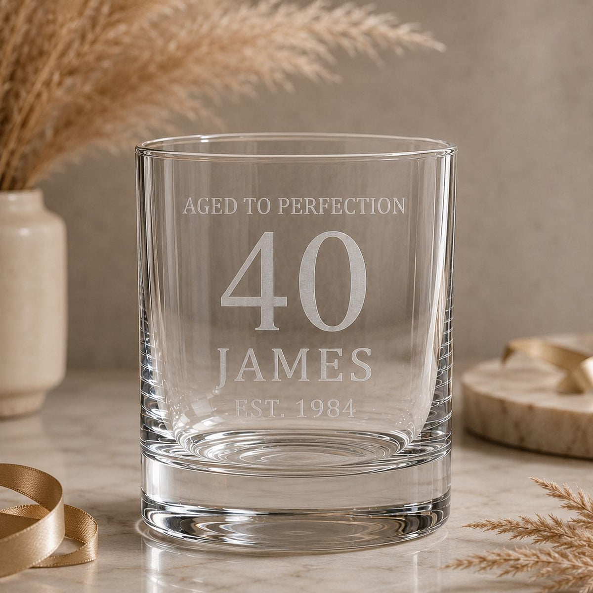 Personalised Aged to Perfection Whisky Glass