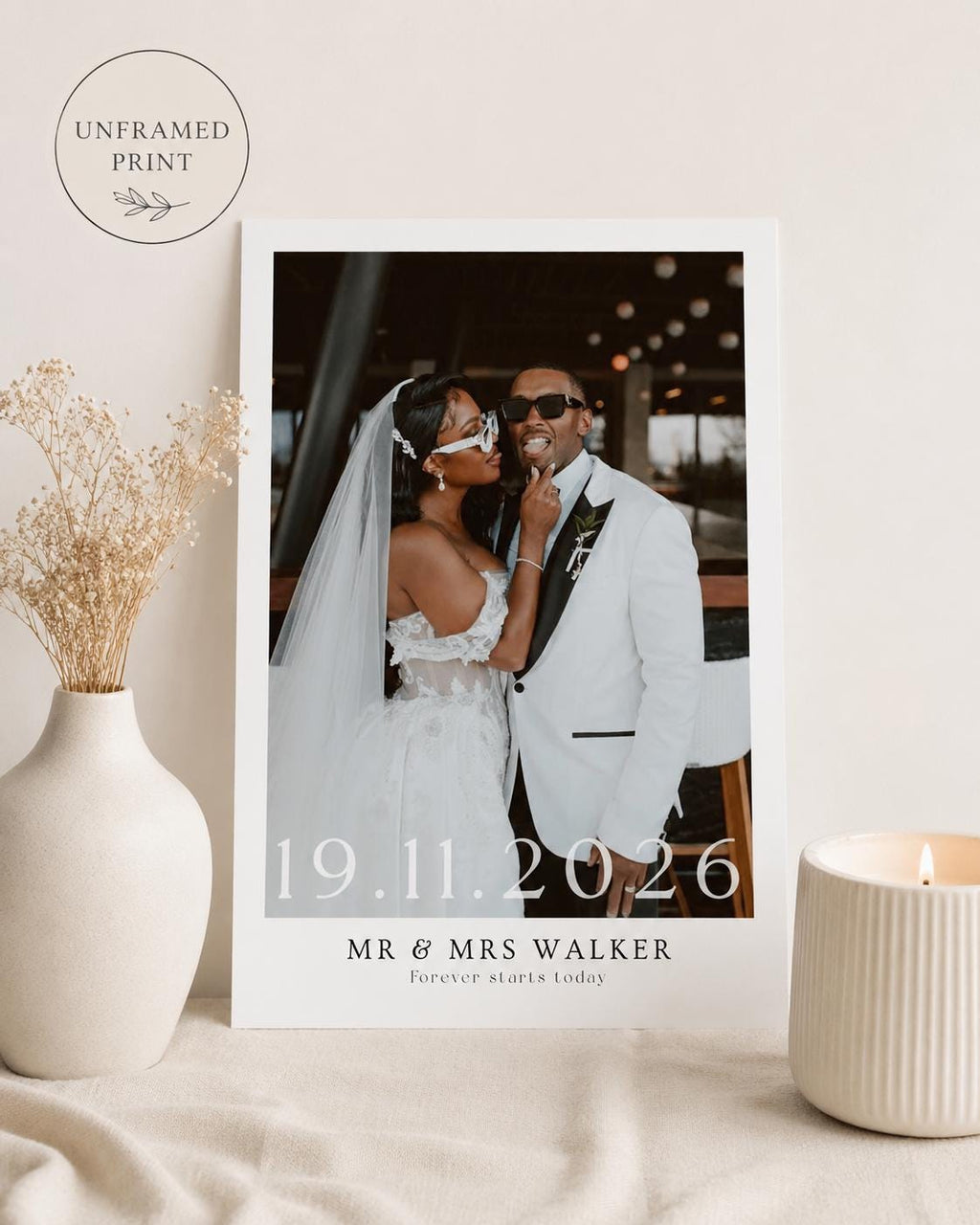 Personalised Wedding Couple Photo Print