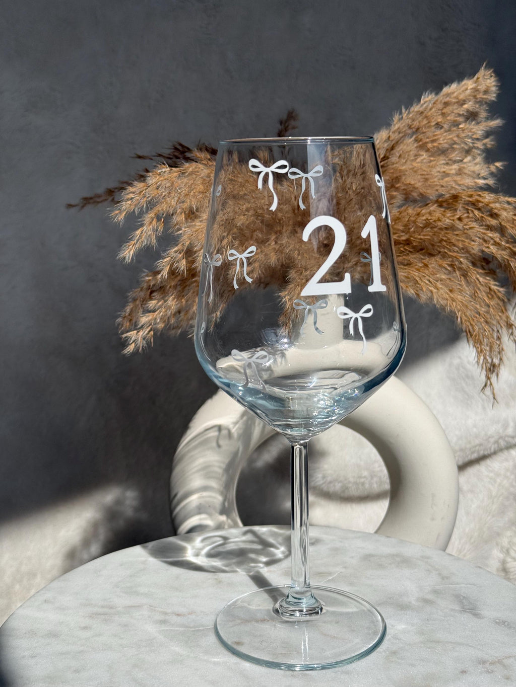Bow Milestone Birthday Wine Glass
