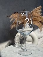 Bow Milestone Birthday Wine Glass