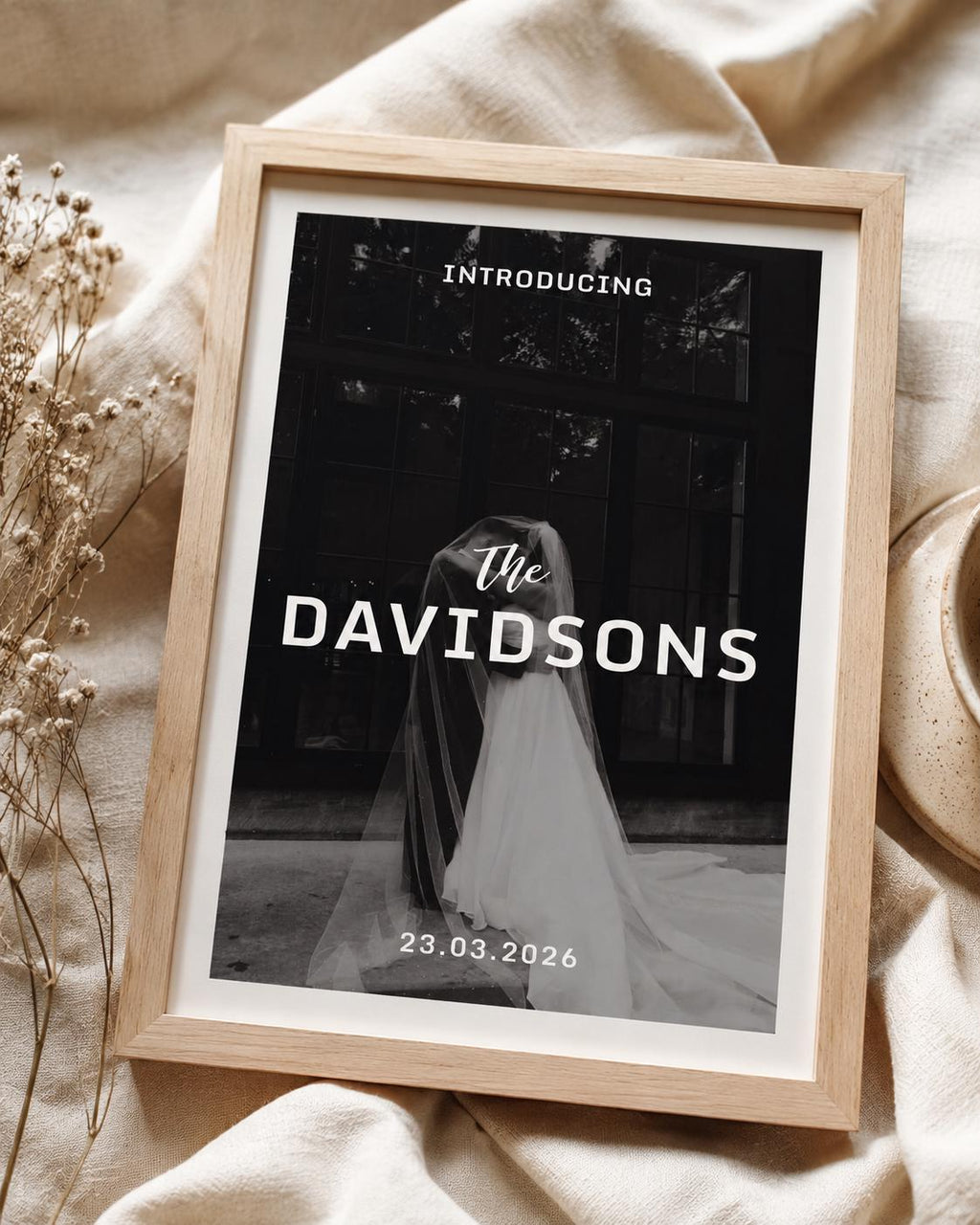 Personalised Newlywed Surname Photo Print