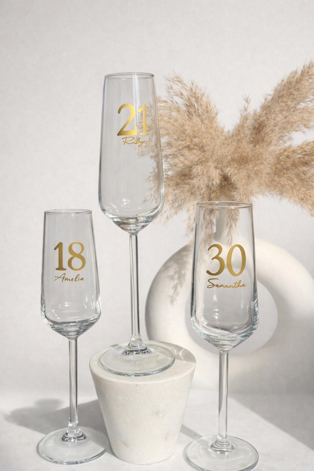 Personalised 30th Birthday Champagne Flute